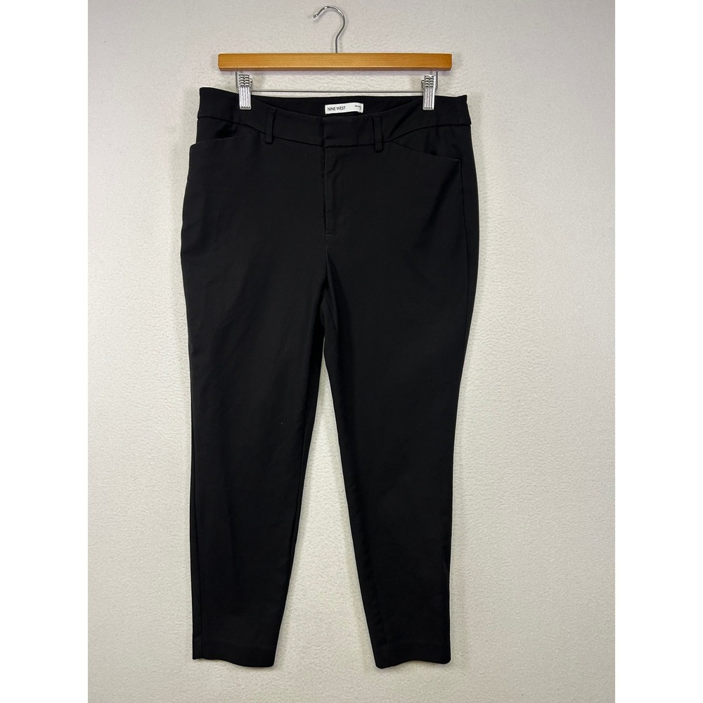 Professional Nine‎ West Womens 12 Black Slim Ankle Stretch Cotton Dress Pants